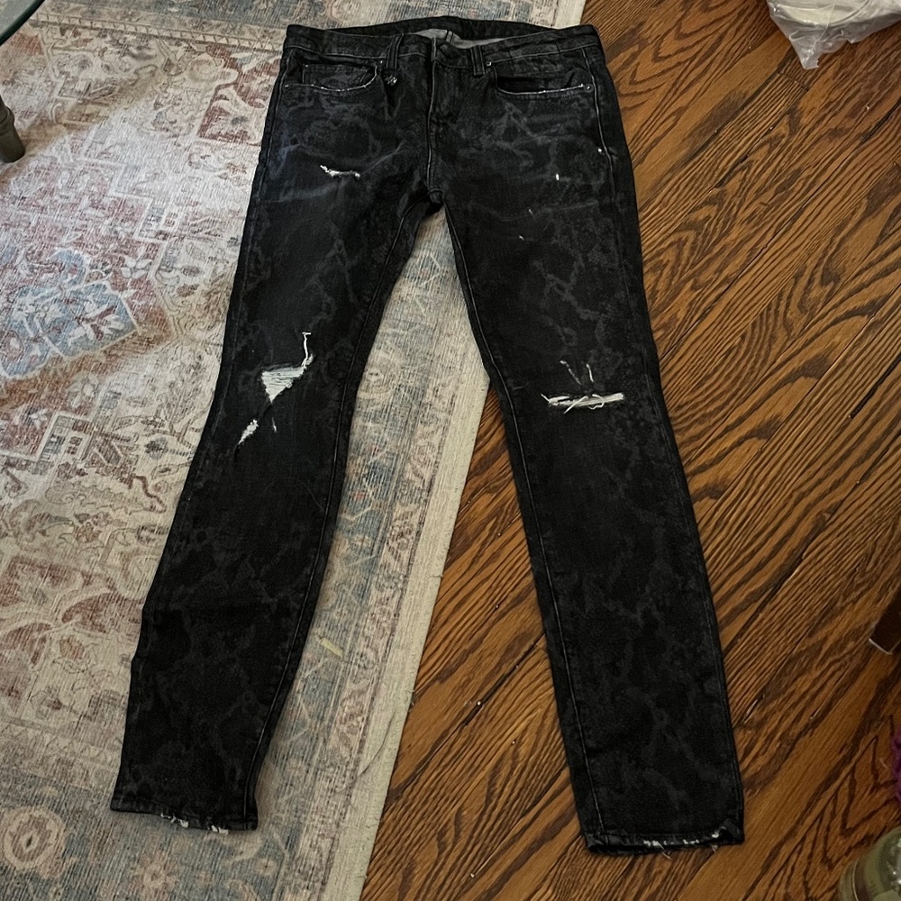 R13 Alison Skinny Snake Print Jeans Size 27